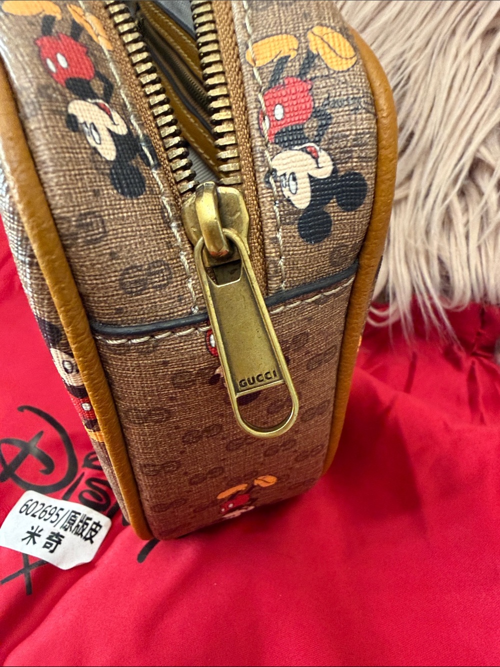 Disney Brown Mickey Canvas Crossbody Pouch - Picture 13 of 17
